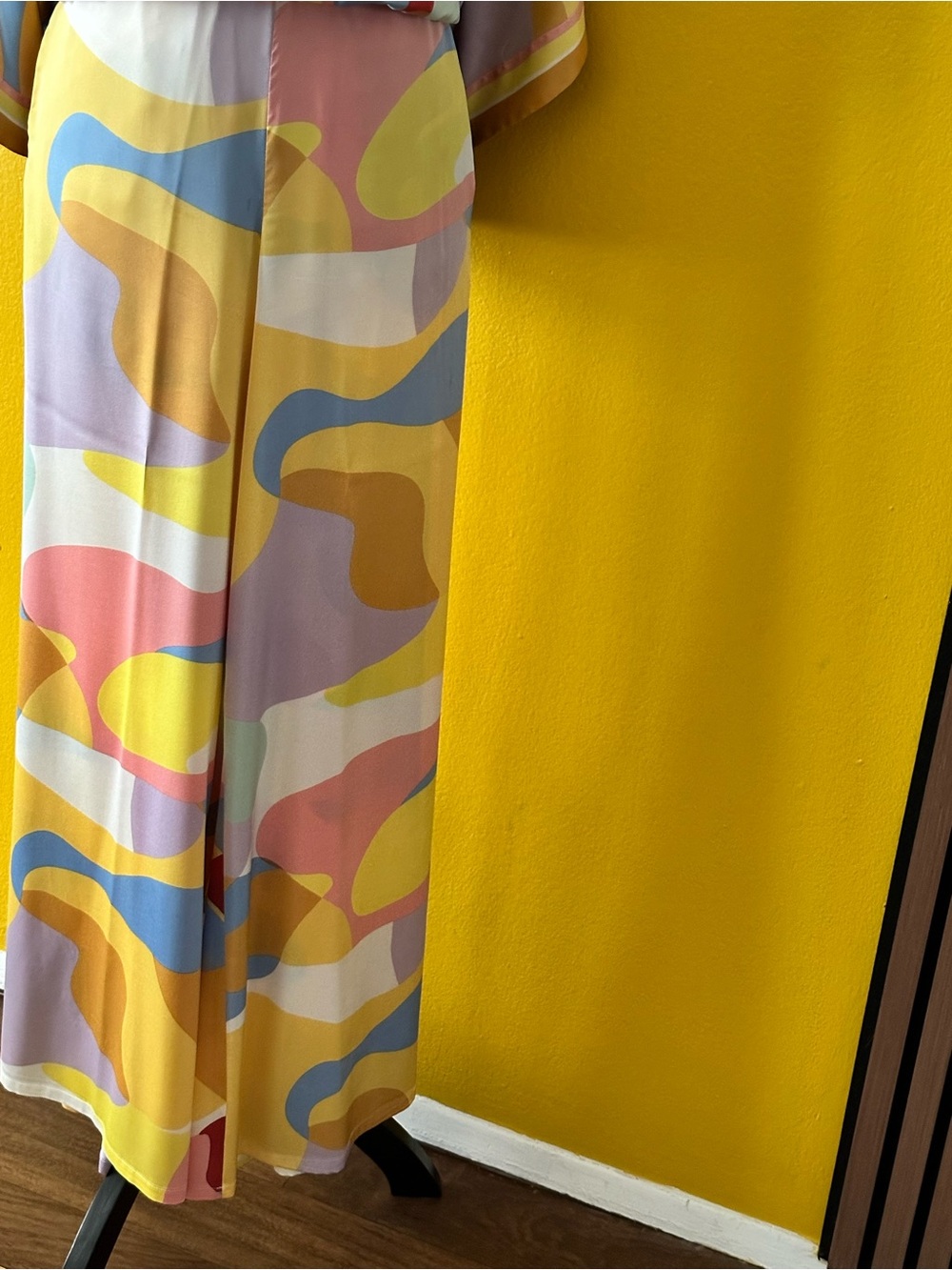 Multicolor Abstract Print Wide Leg Pants